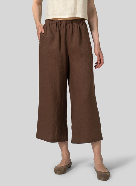 Linen Straight Ankle Pants