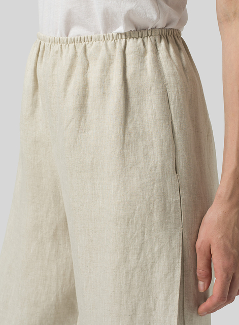 Linen Double Layer Cropped Length Pants