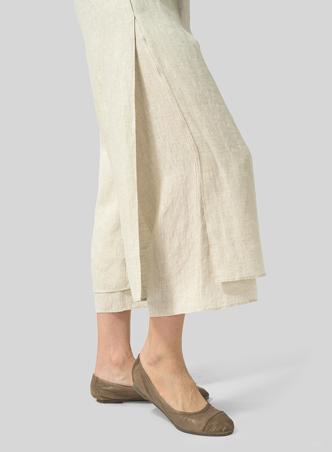 Linen Double Layer Cropped Length Pants