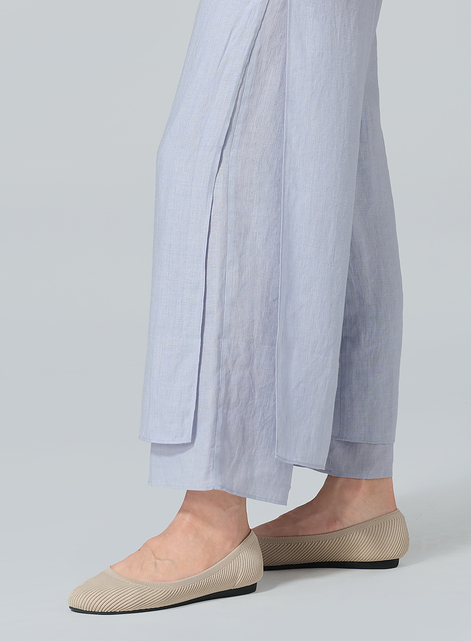 Linen Double Layer Ankle Length Pants