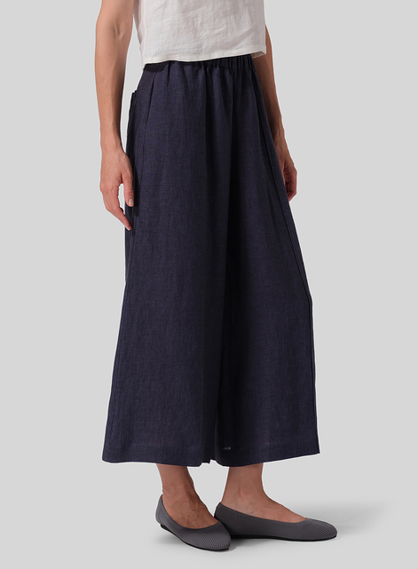 Linen Relaxed Wide Leg Fit Pants