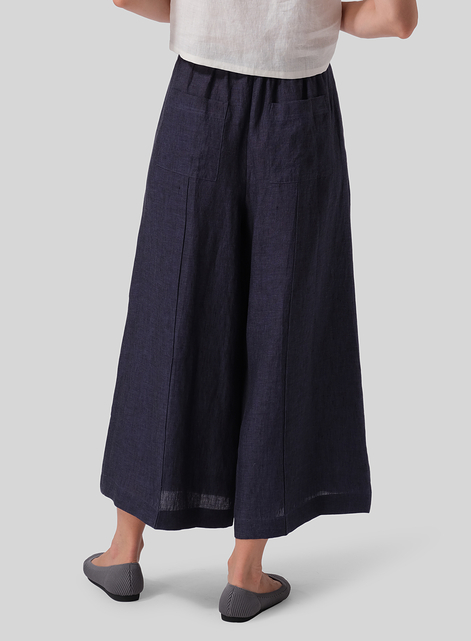 Linen Relaxed Wide Leg Fit Pants