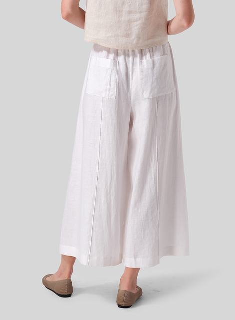 Linen Relaxed Wide Leg Fit Pants