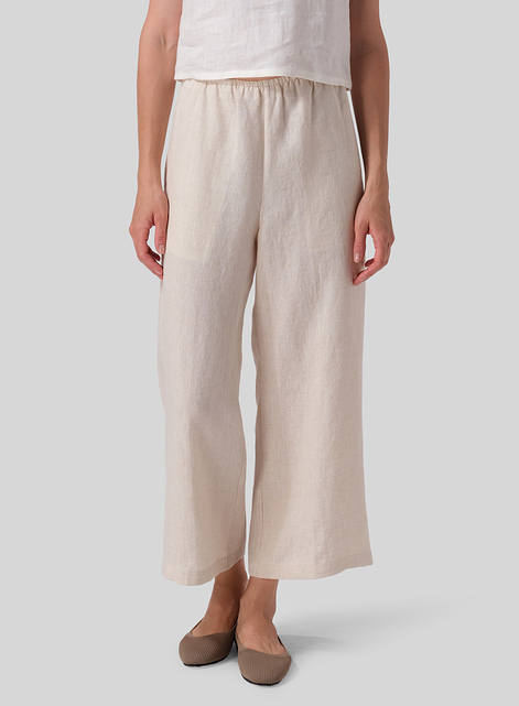 Linen Easy Fit Straight Leg Pants