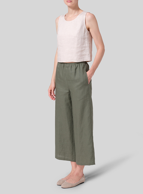 Linen Easy Fit Straight Leg Pants