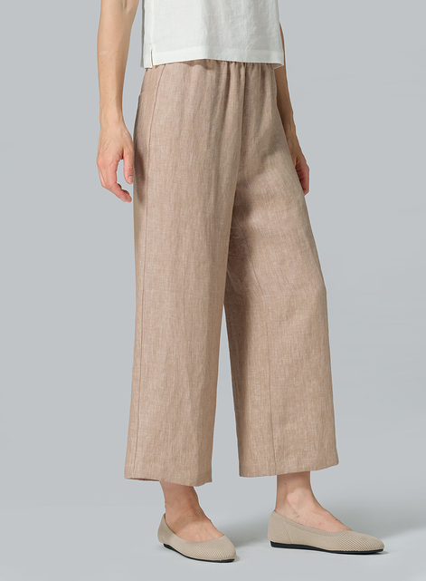 Linen Easy Fit Straight Leg Pants