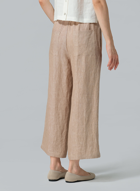 Linen Easy Fit Straight Leg Pants