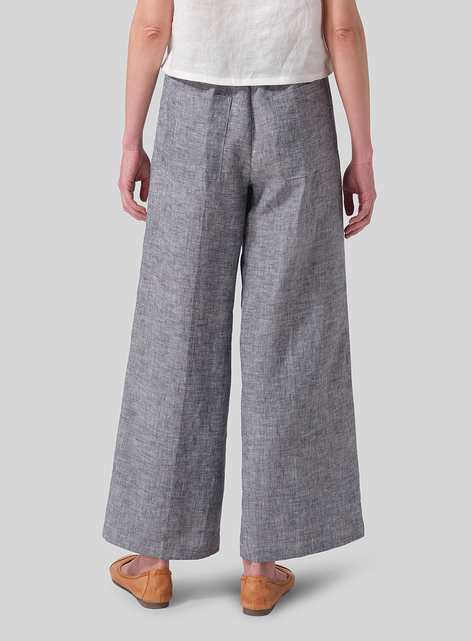 Linen Easy Fit Straight Leg Long Pants