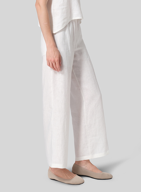 Linen Easy Fit Straight Leg Long Pants