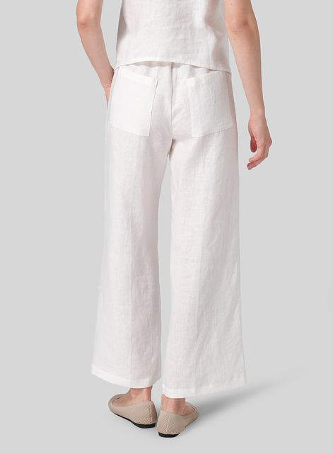 Linen Easy Fit Straight Leg Long Pants