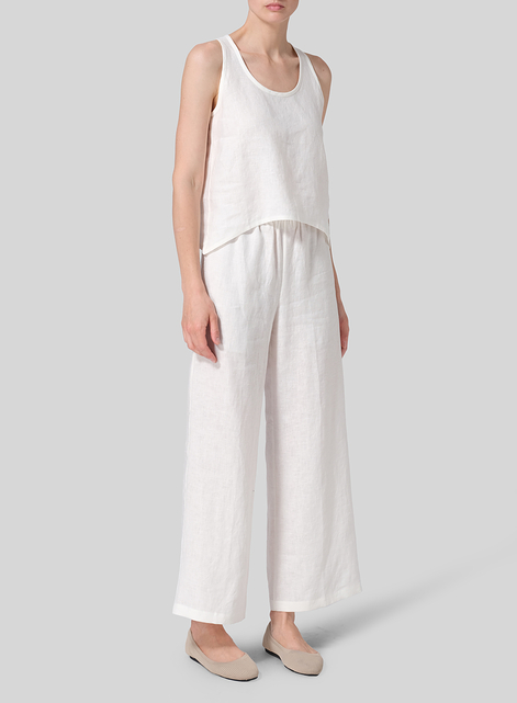 Linen Easy Fit Straight Leg Long Pants