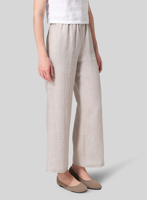 Linen Easy Fit Straight Leg Long Pants