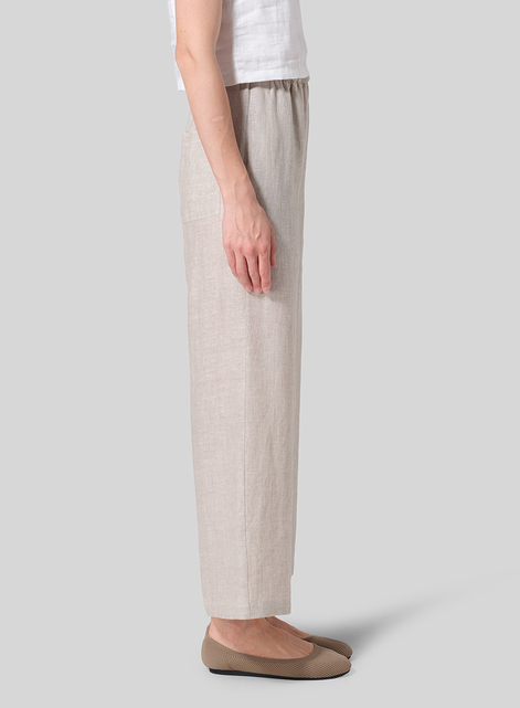 Linen Easy Fit Straight Leg Long Pants