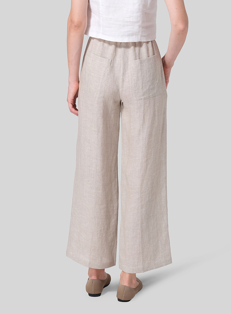 Linen Easy Fit Straight Leg Long Pants