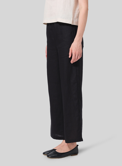 Linen Easy Fit Straight Leg Long Pants