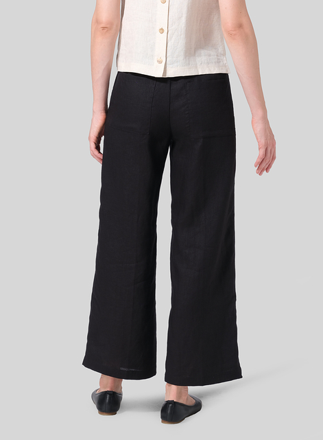 Linen Easy Fit Straight Leg Long Pants