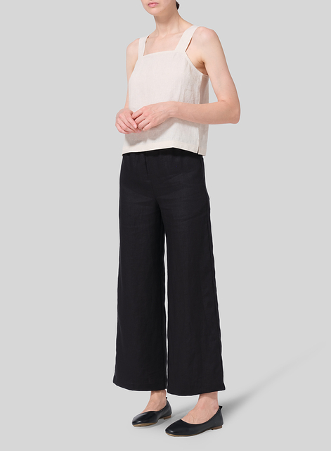 Linen Easy Fit Straight Leg Long Pants