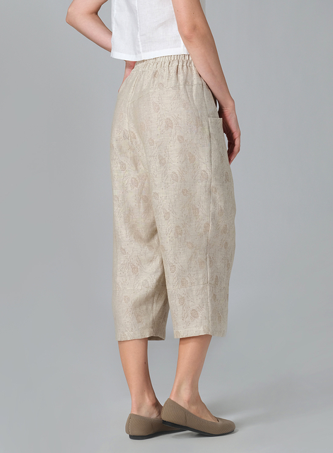 Linen Full Elastic Loose Causal Pants