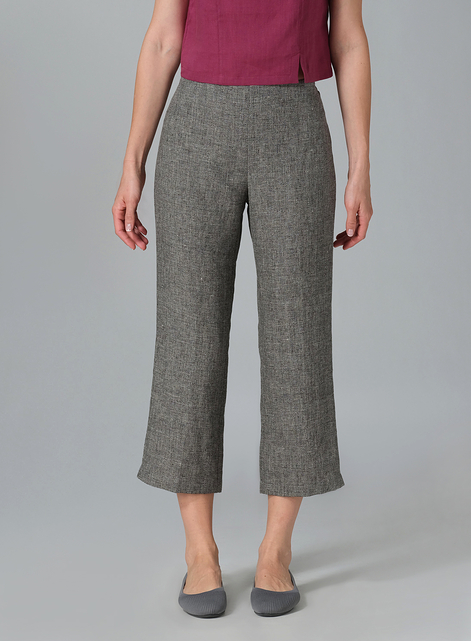 Linen Slim Calf Length Pants