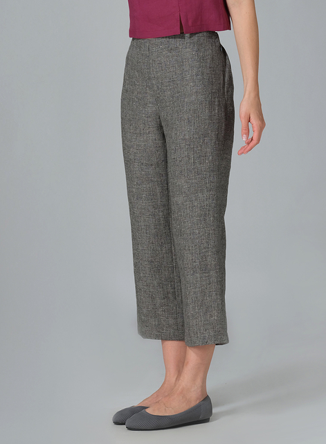 Linen Slim Calf Length Pants