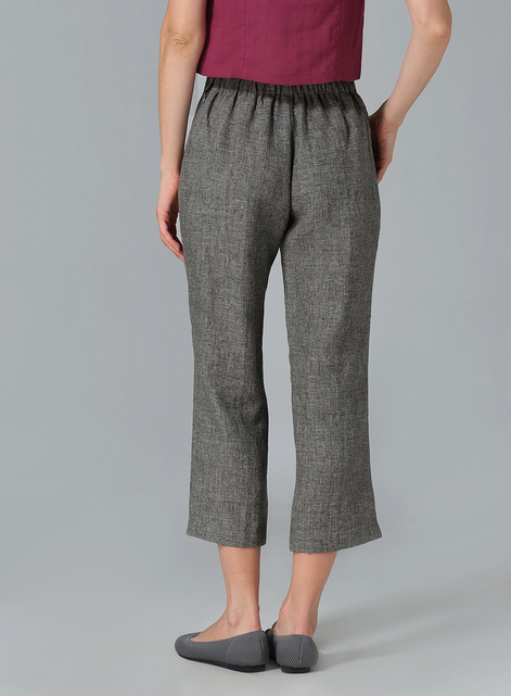 Linen Slim Calf Length Pants