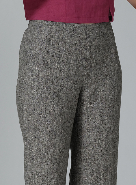 Linen Slim Calf Length Pants