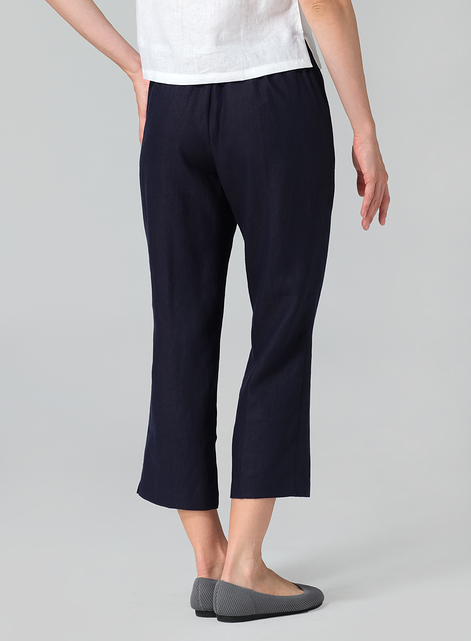 Linen Slim Calf Length Pants