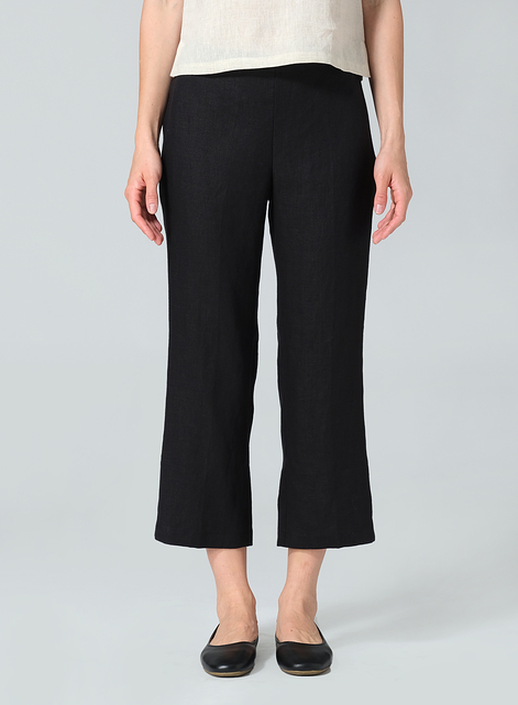 Linen Slim Calf Length Pants