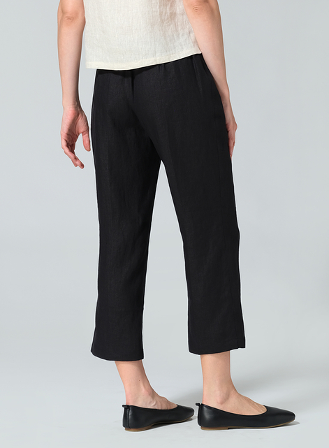 Linen Slim Calf Length Pants