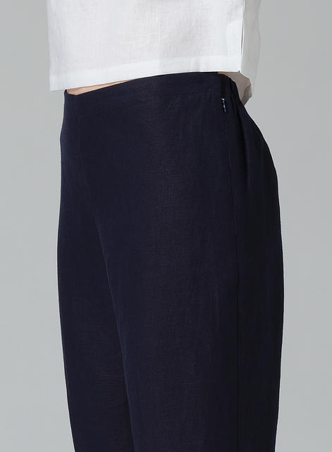 Linen Slim Calf Length Pants