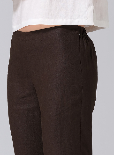 Linen Slim Cropped Length Pants