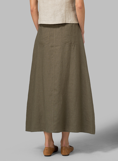 Linen High Rise Long Skirt