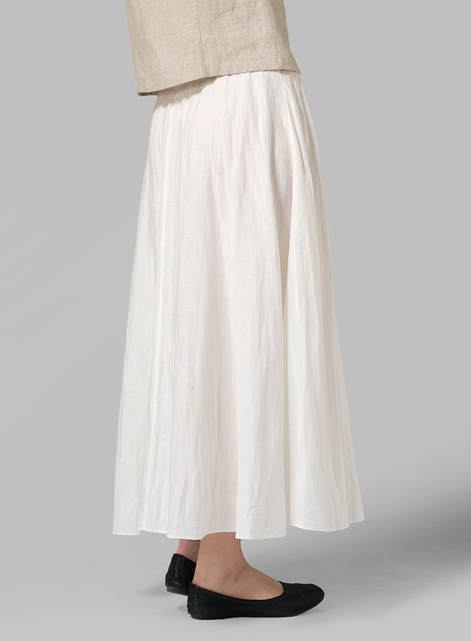 Linen Long Flared Skirt