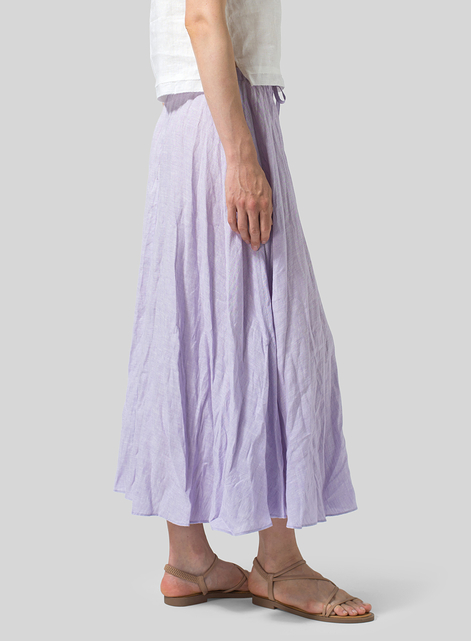 Linen Long Flared Skirt