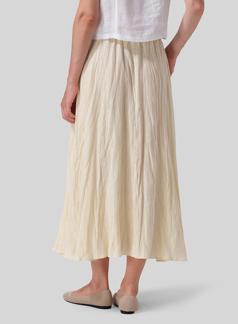 Linen Long Flared Skirt