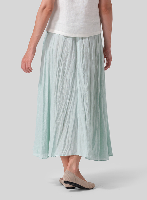 Linen Long Flared Skirt