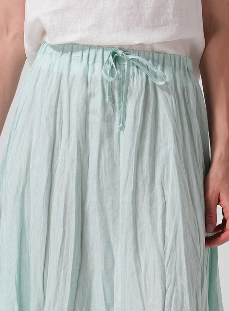 Linen Long Flared Skirt