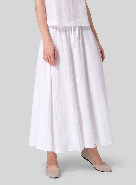 Linen Long Flared Skirt