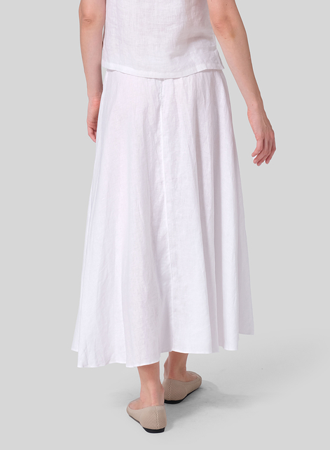 Linen Long Flared Skirt