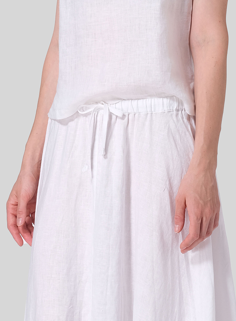 Linen Long Flared Skirt