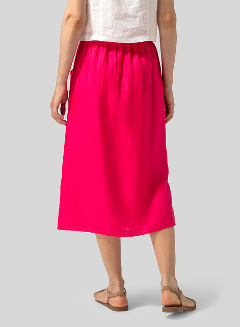 Linen Straight-Leg Slip-on Skirt