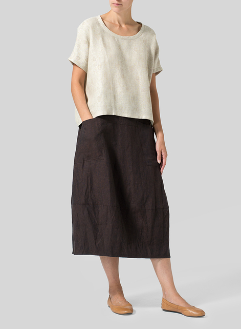 Linen Loose Lantern Skirt