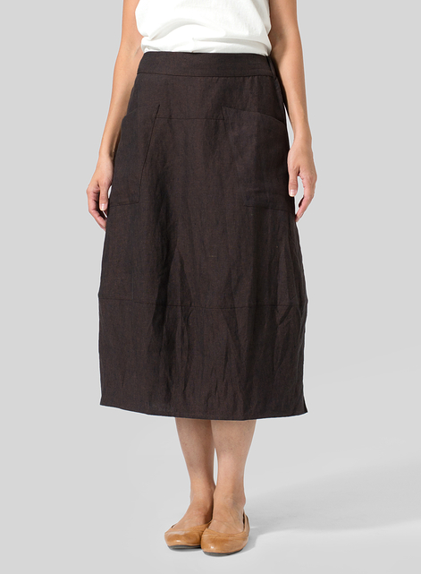 Linen Loose Lantern Skirt