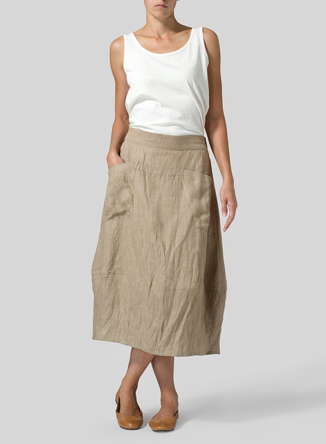 Linen Loose Lantern Skirt