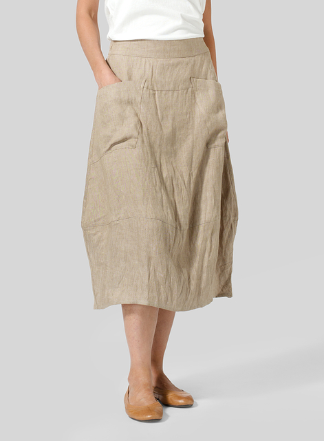 Linen Loose Lantern Skirt