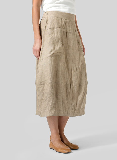 Linen Loose Lantern Skirt