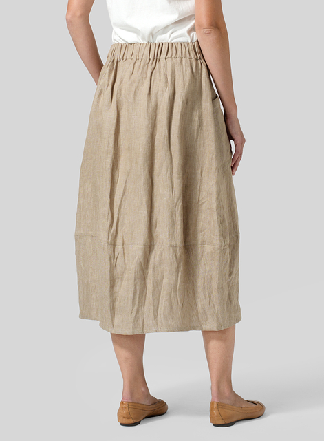 Linen Loose Lantern Skirt