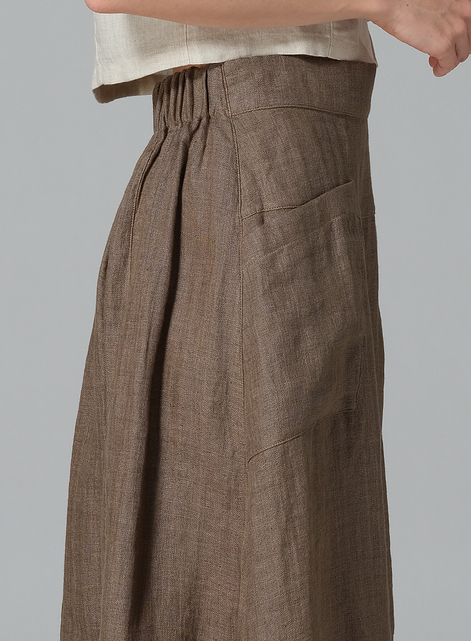 Linen Loose Lantern Skirt