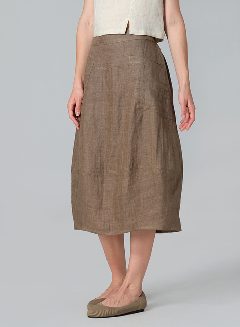 Linen Loose Lantern Skirt