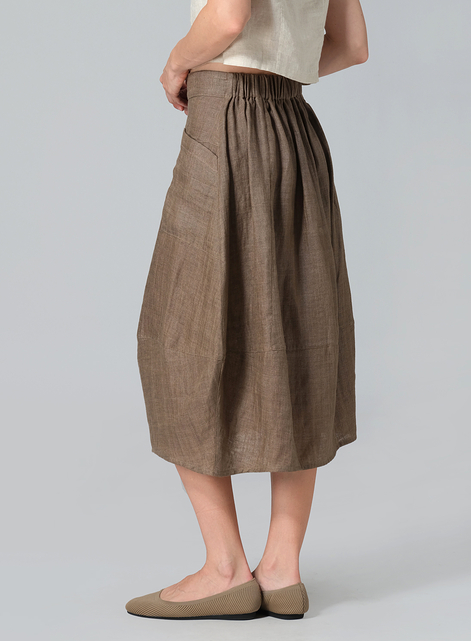 Linen Loose Lantern Skirt